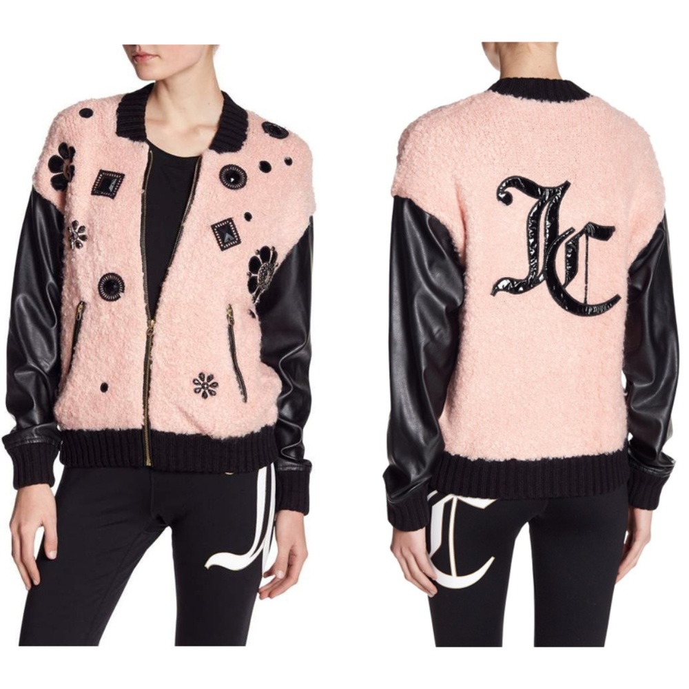 New!Juicy Couture Wool Embellished Blush Jacket